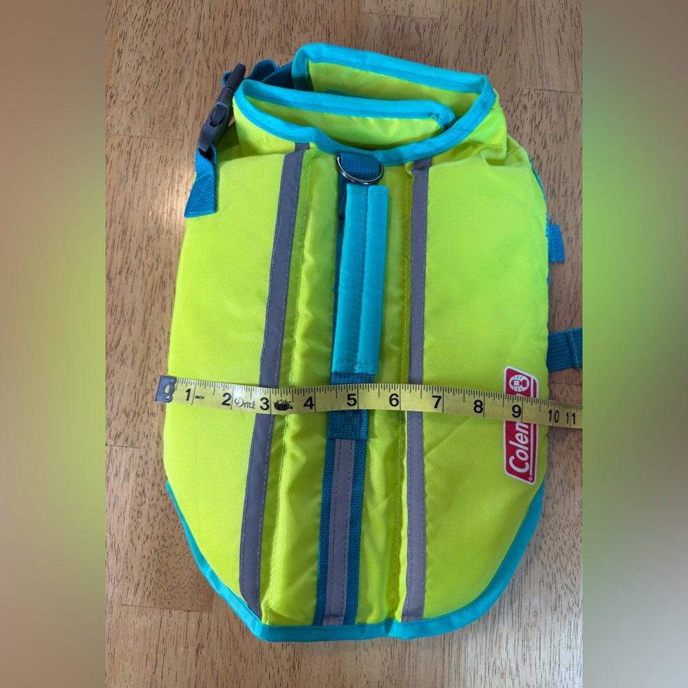 Coleman Dog Life Vest Jacket Float Coat Yellow Green Reflective Safety XS 15 Lbs - Picture 7 of 7